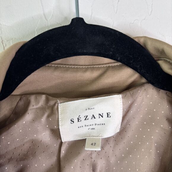 Sezane Scott Trench Coat Camel - Picture 6 of 9